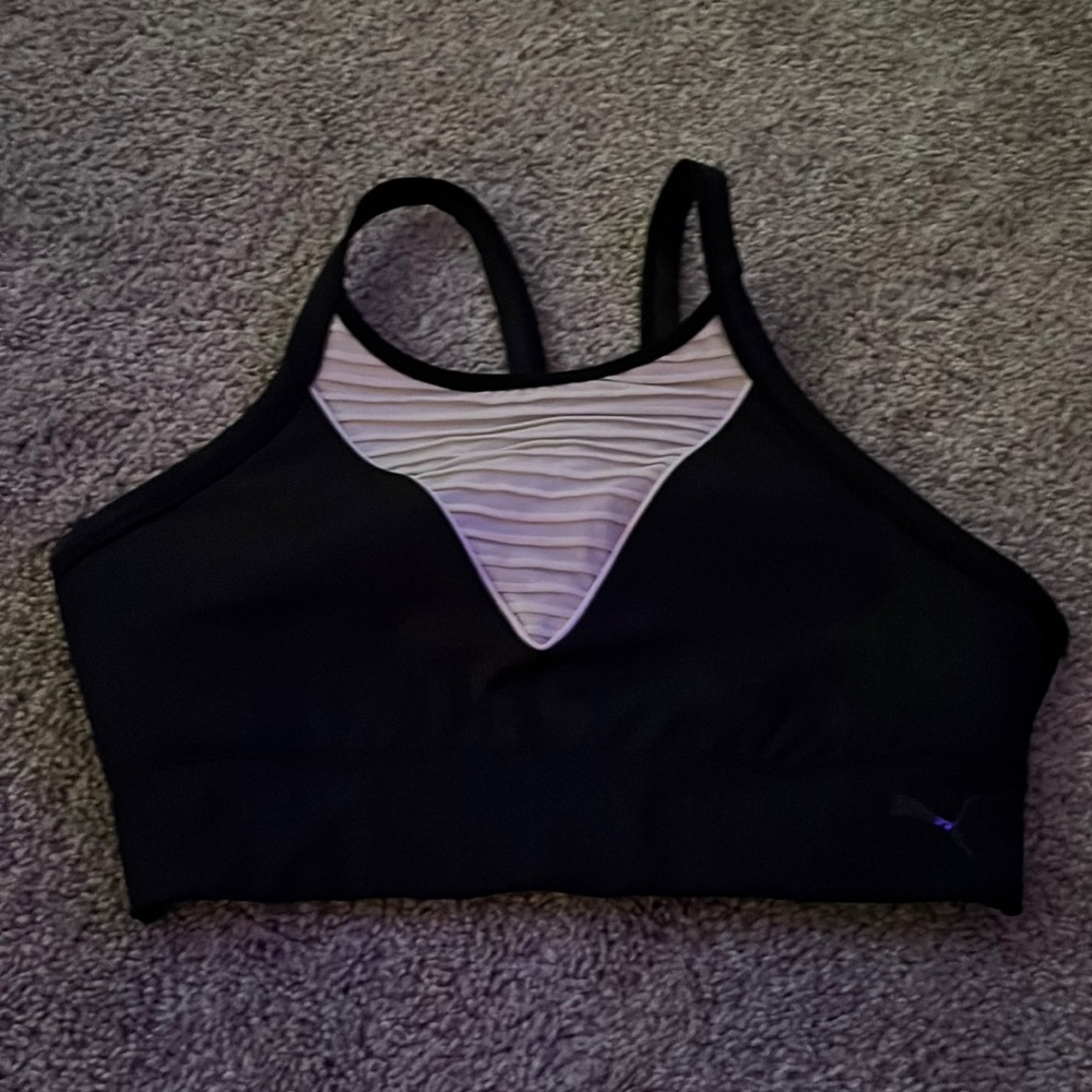 Puma Black and White Sports Bra